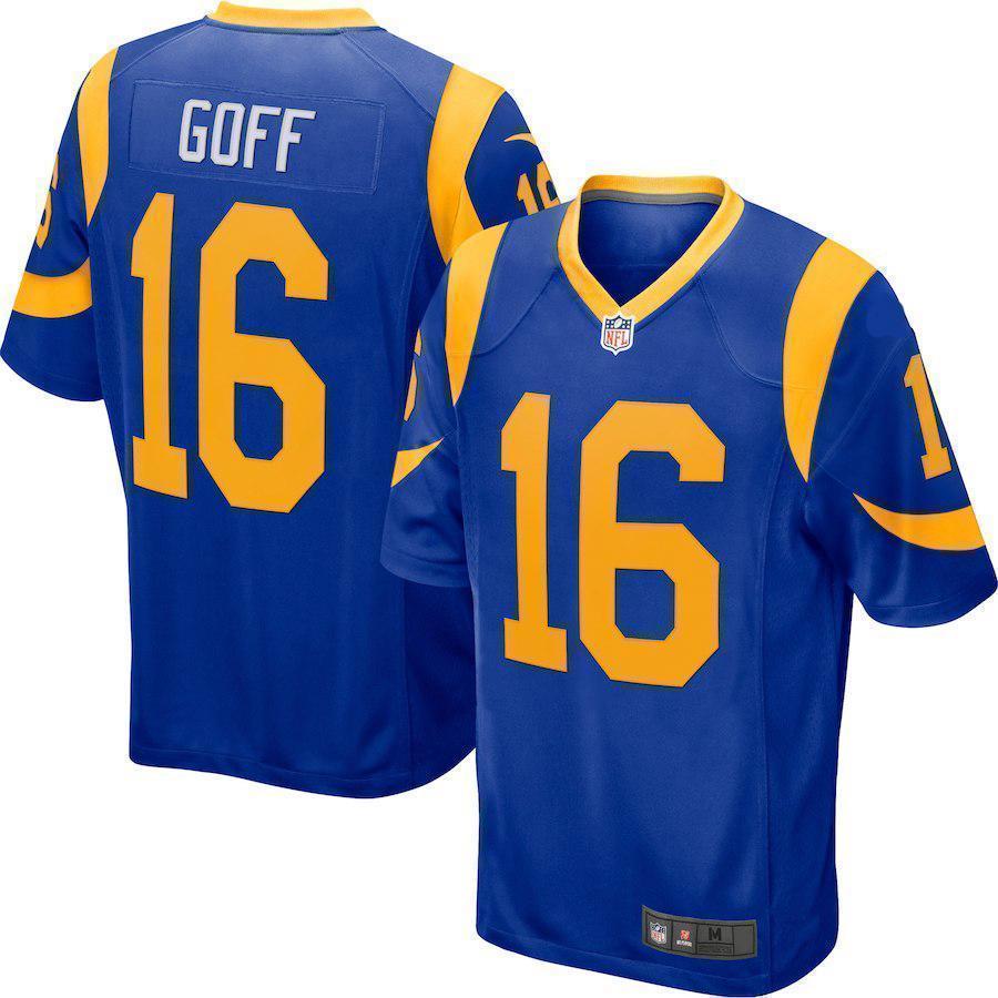 NEW Jared Goff Los Angeles Rams Game Player Football Jersey
