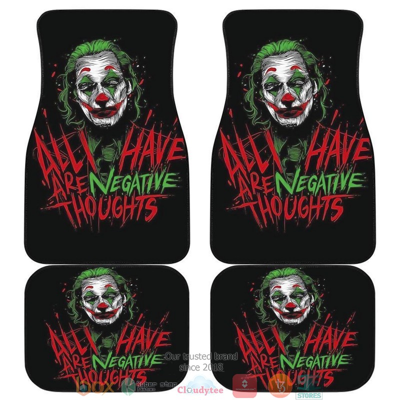 NEW Joker Suicide Squad Movie All I Have Are Negative Thoughts Car Floor Mats