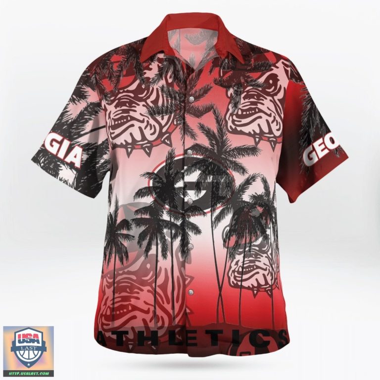 Good Quality Georgia Bulldogs NCAA Hawaiian Set Button Shirt Beach Short