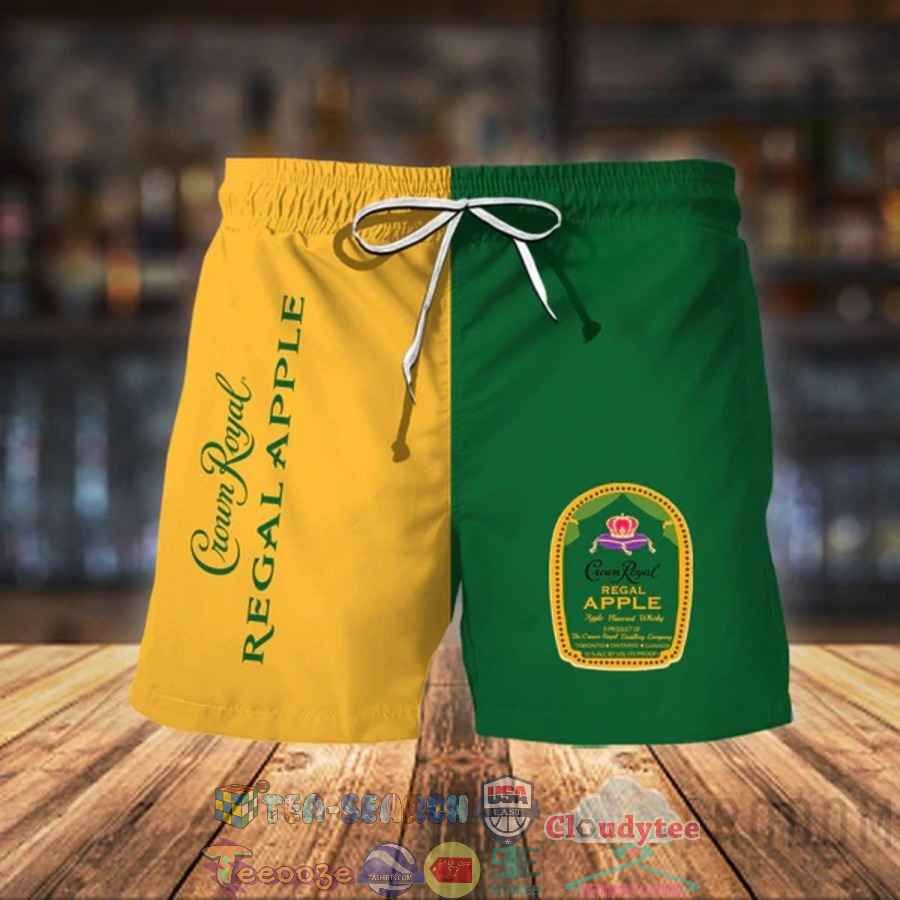 Crown Royal Regal Apple Whisky Yellow Hawaiian Shorts