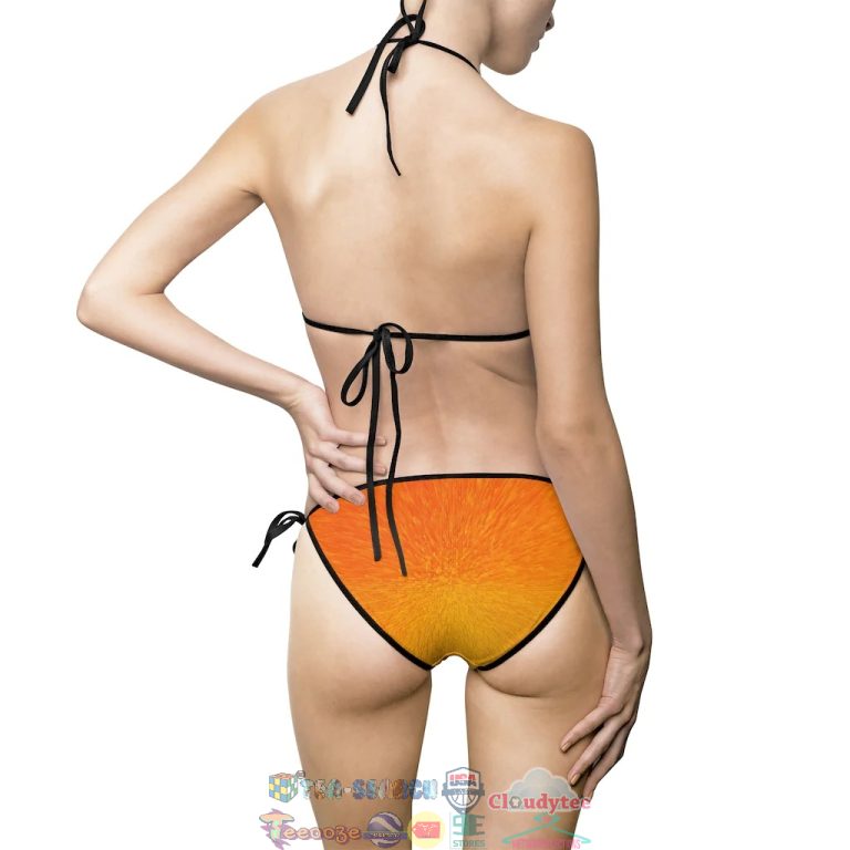 Tie Dye Orange Two Piece Bikini Set Swimsuit Beach