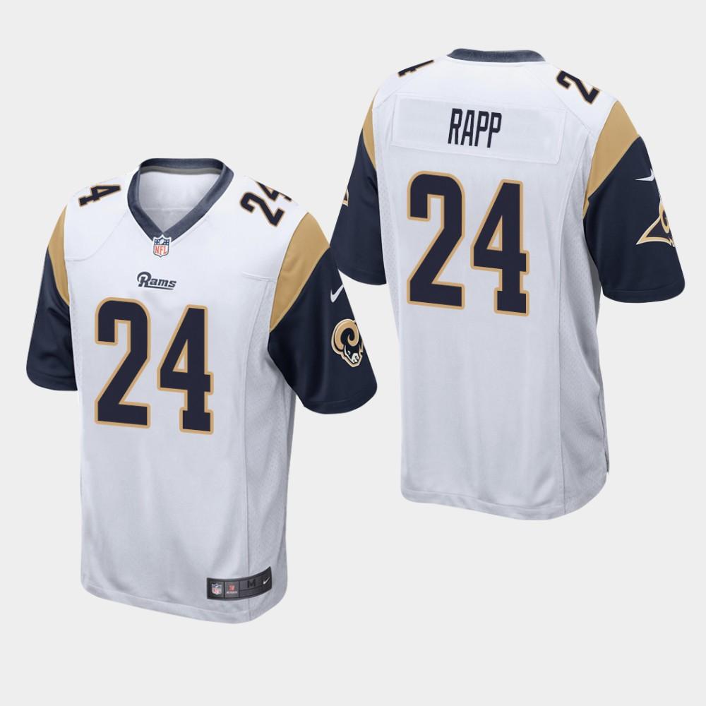 NEW Los Angeles Rams 24 Taylor Rapp 2019 Draft White Football Jersey