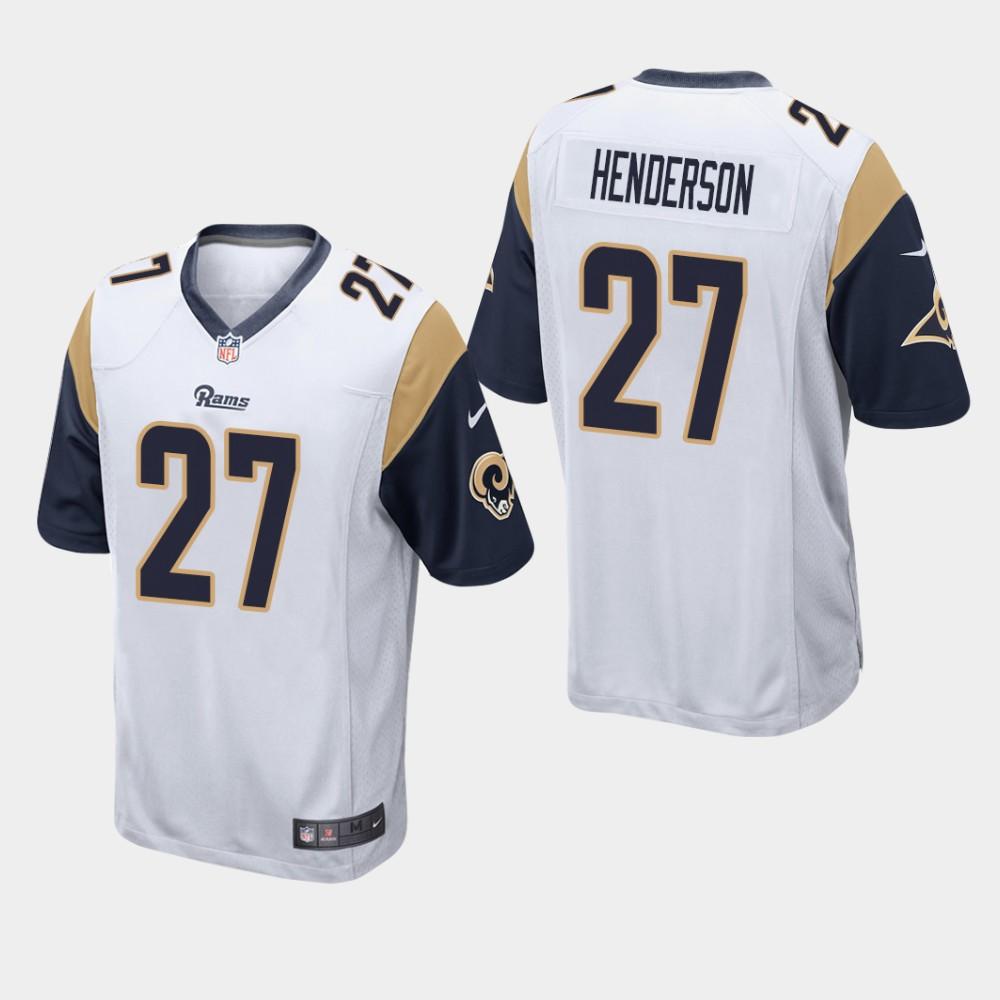 NEW Los Angeles Rams 27 Darrell Henderson 2019 Draft White Football Jersey