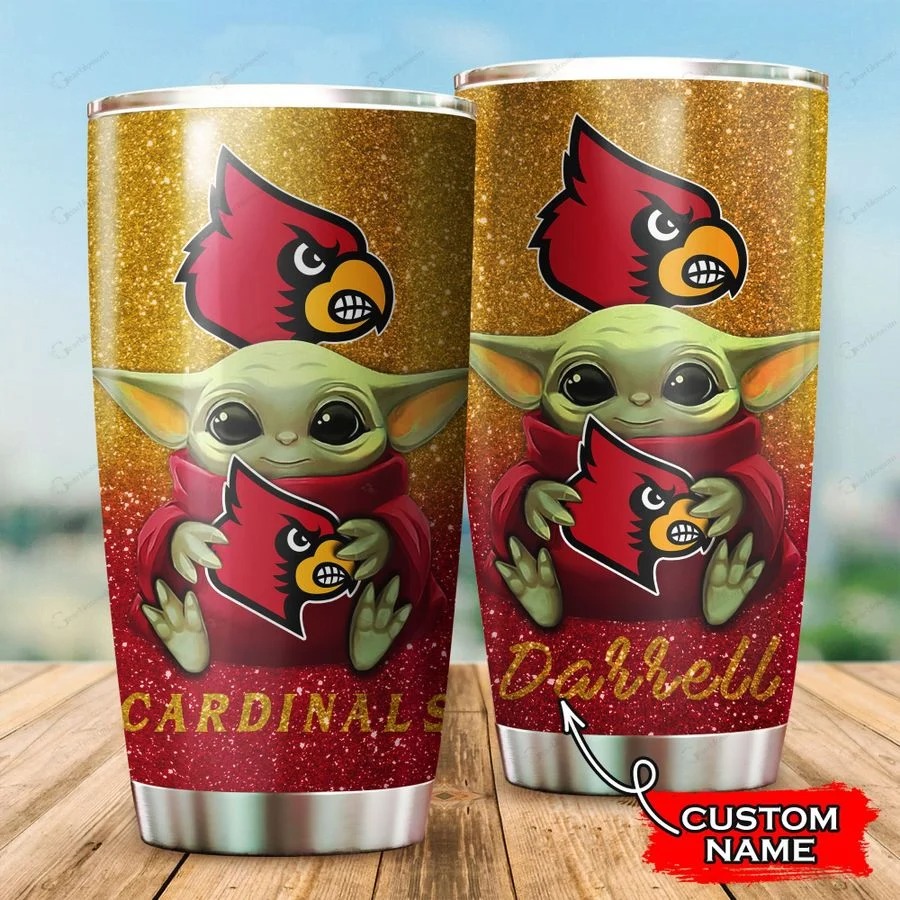 Louisville Cardinals Baby Yoda Custom Name Tumbler – BBS