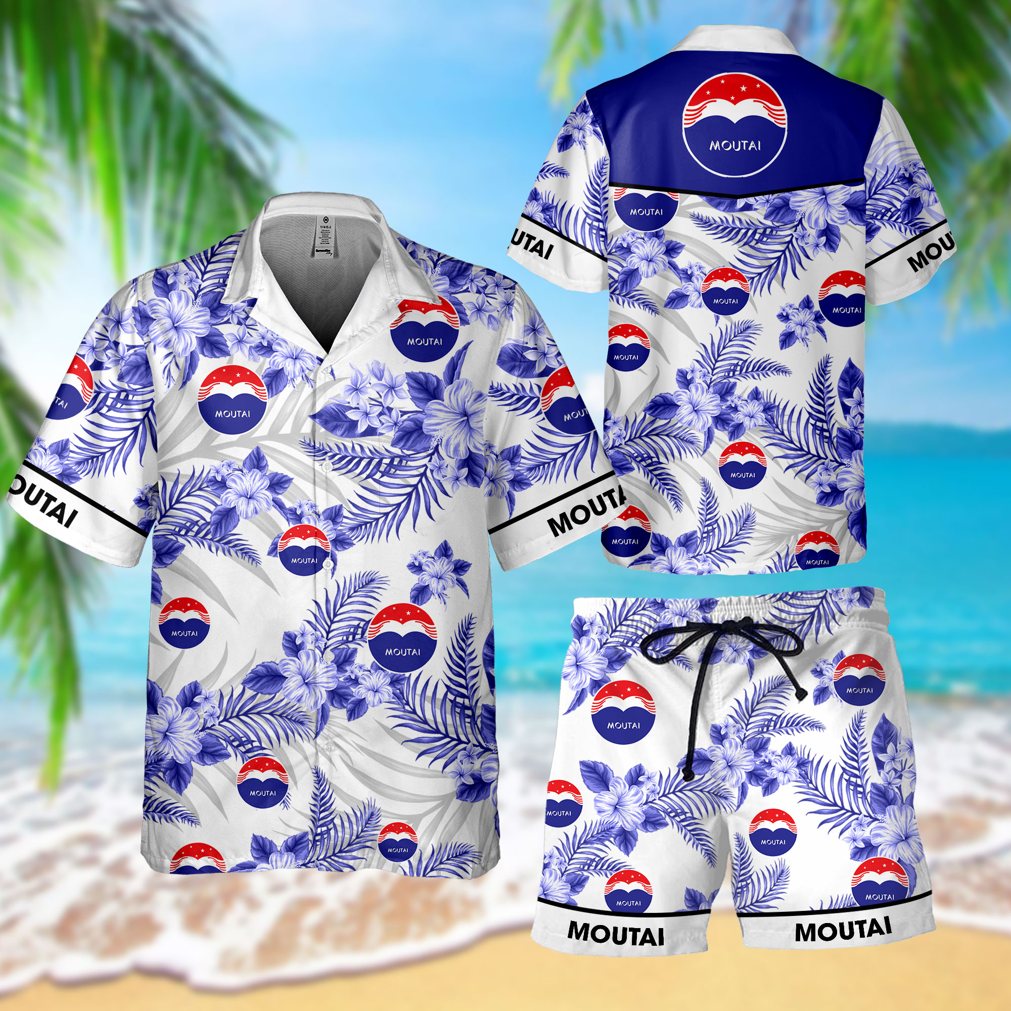 NEW Moutai Hawaii Shirt, Shorts