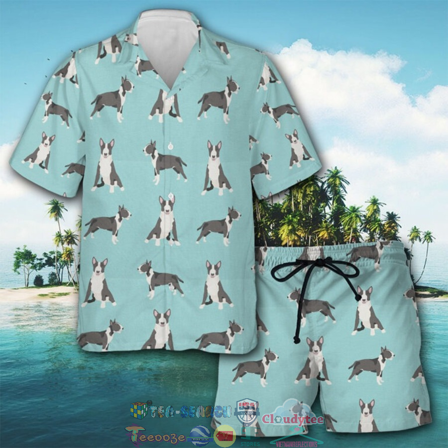 Bull Terrier Cute Art Hawaiian Shirt And Shorts