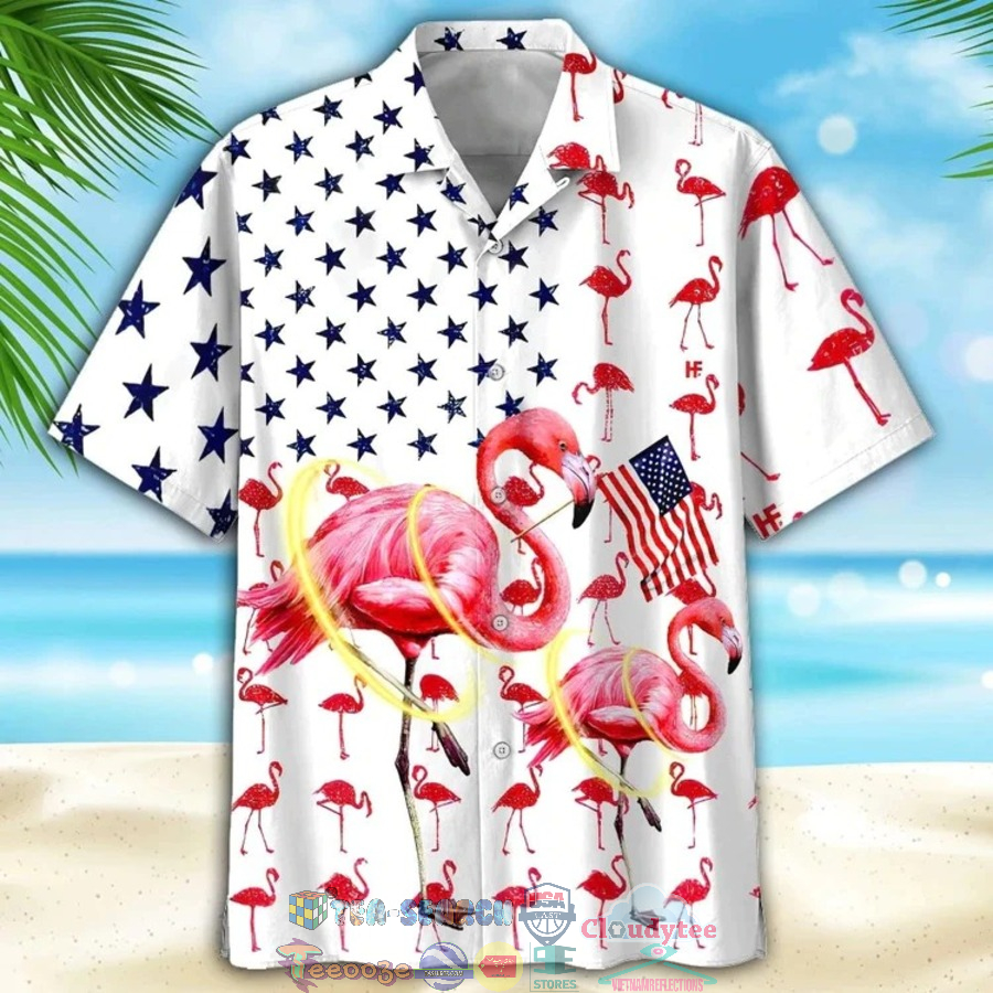 4th Of July Independence Day Flamingo American Flag Hawaiian Shirt
