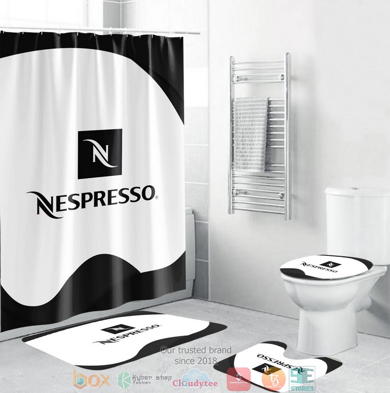 BEST Nespresso Shower curtain bathroom set