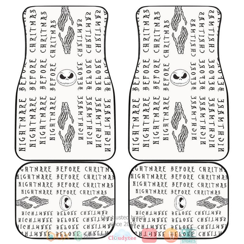 NEW Nightmare Before Christmas Scary Jack Head NBC Text Patterns Car Floor Mats