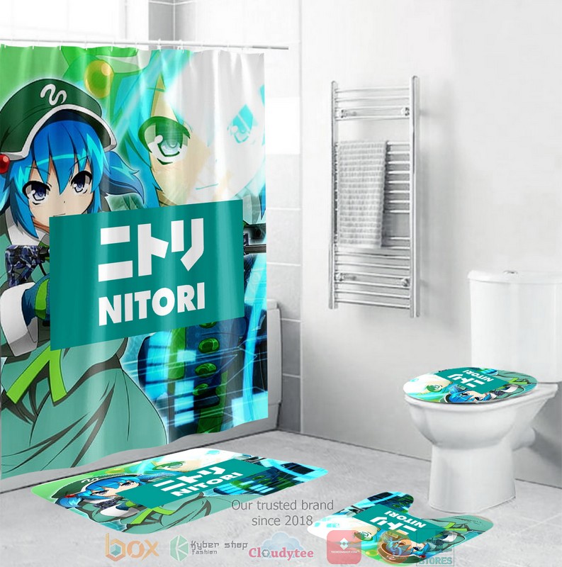 BEST Nitori Shower curtain bathroom set