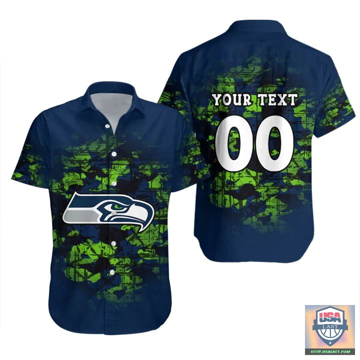 Seattle Seahawks Camouflage Vintage Hawaiian Shirt