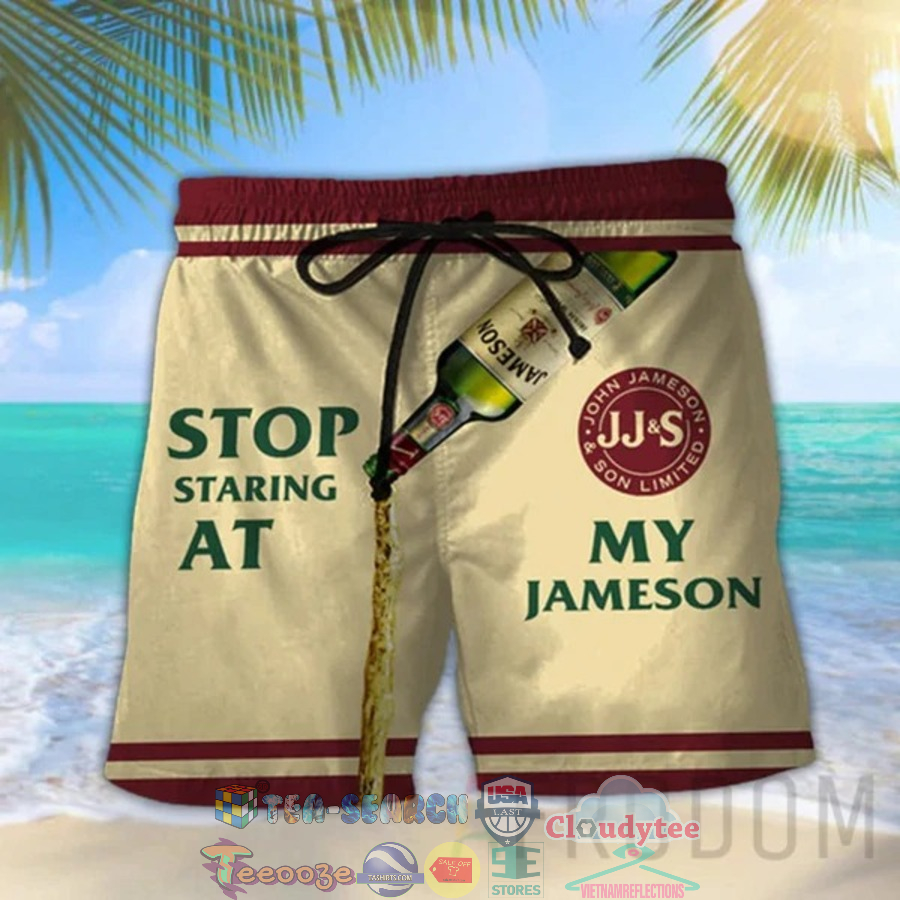 Stop Staring At My Jameson Irish Whiskey Hawaiian Shorts