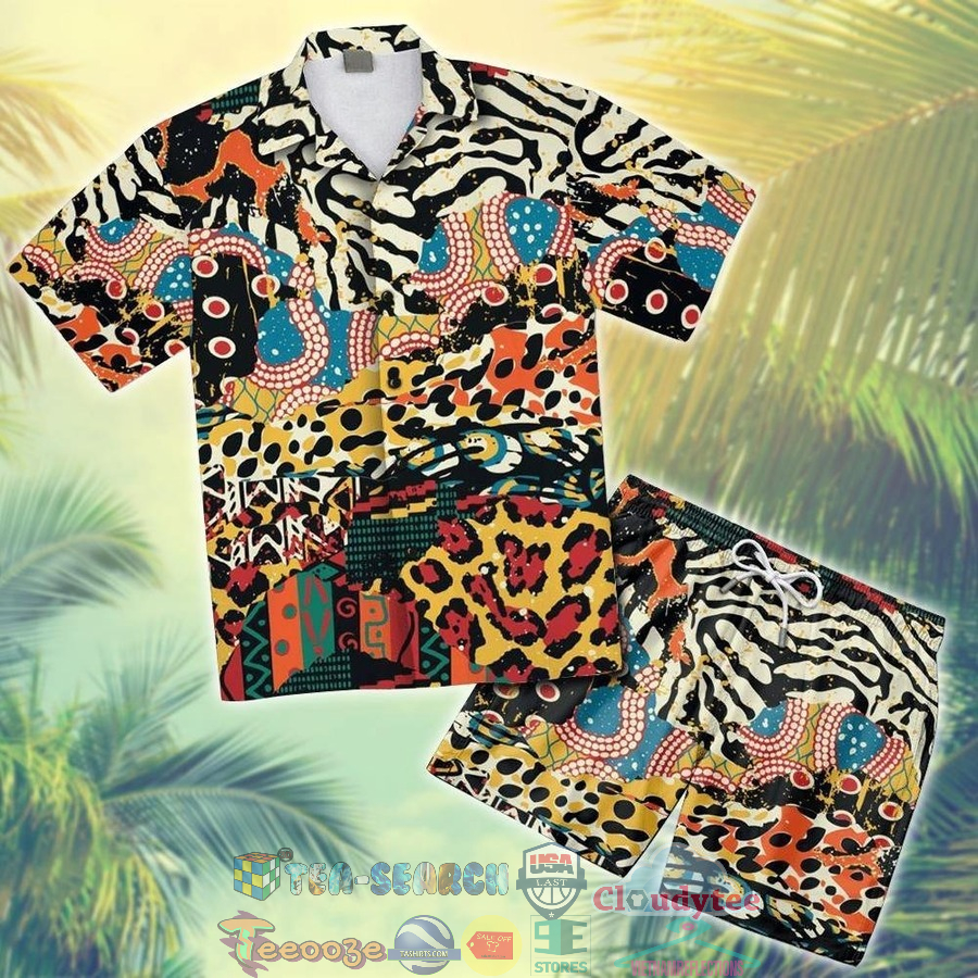 African Patchwork Hawaiian Shirt And Shorts