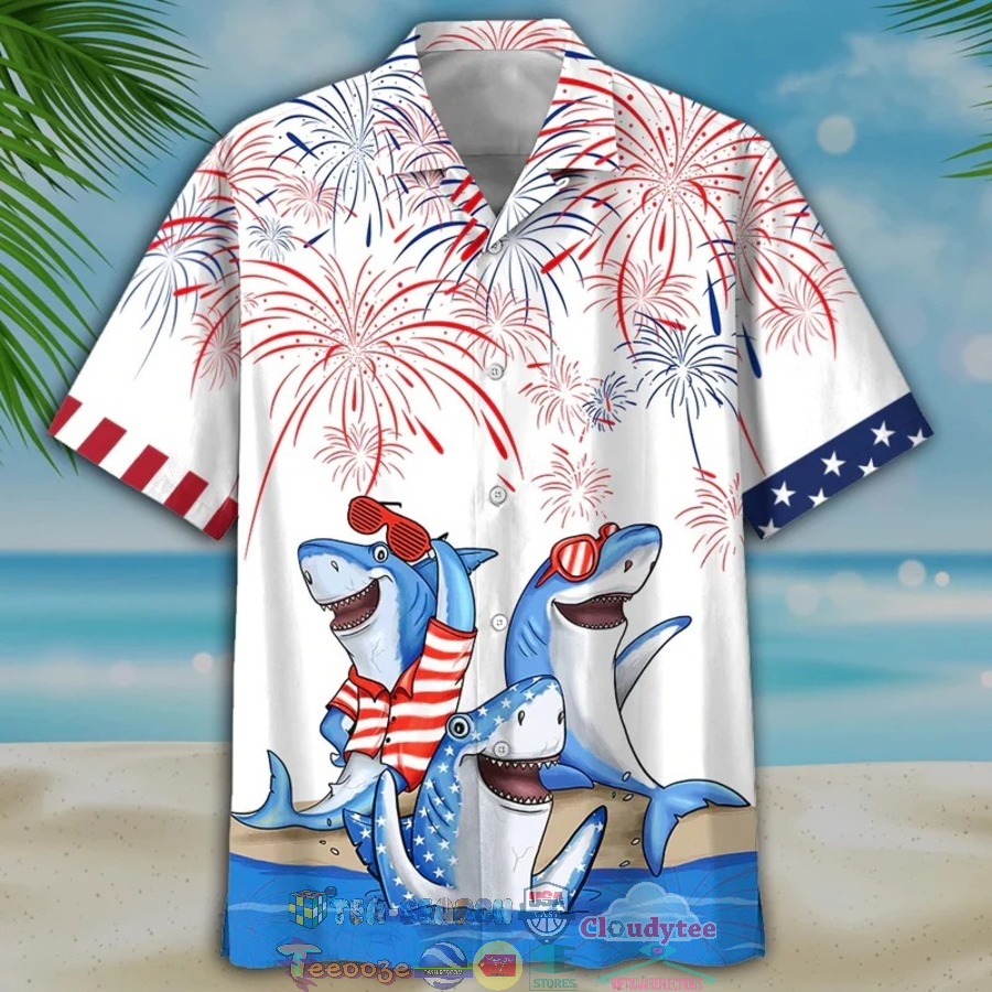 Shark Independence Day Is Coming Hawaiian Shirt