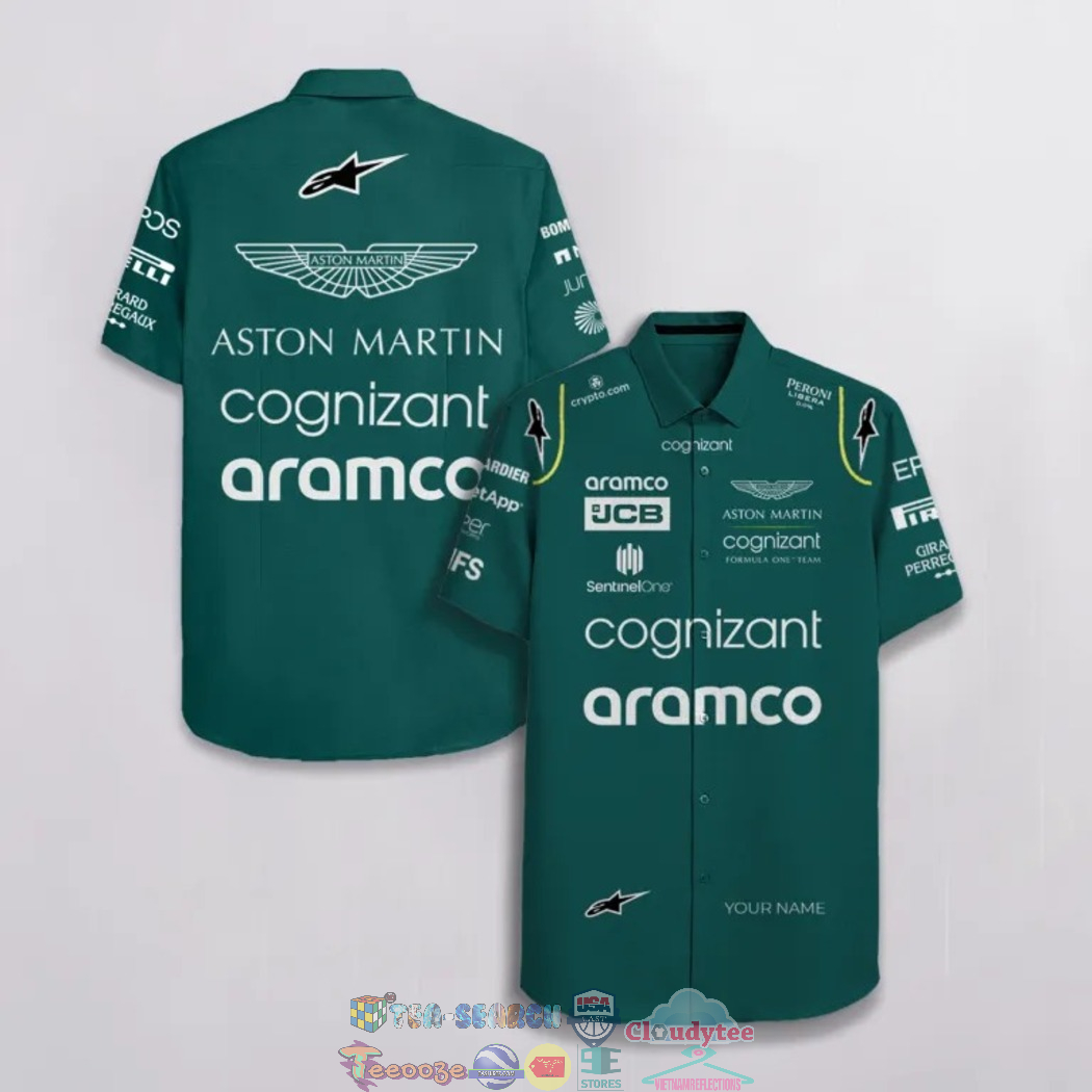 Aston Martin Cognizant Aramco Alpinestars Personalized Name Hawaiian Shirt