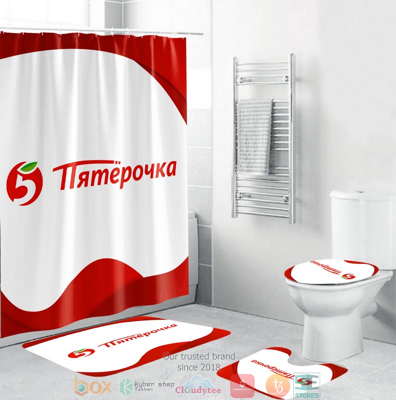 BEST Pyaterochka Shower curtain bathroom set