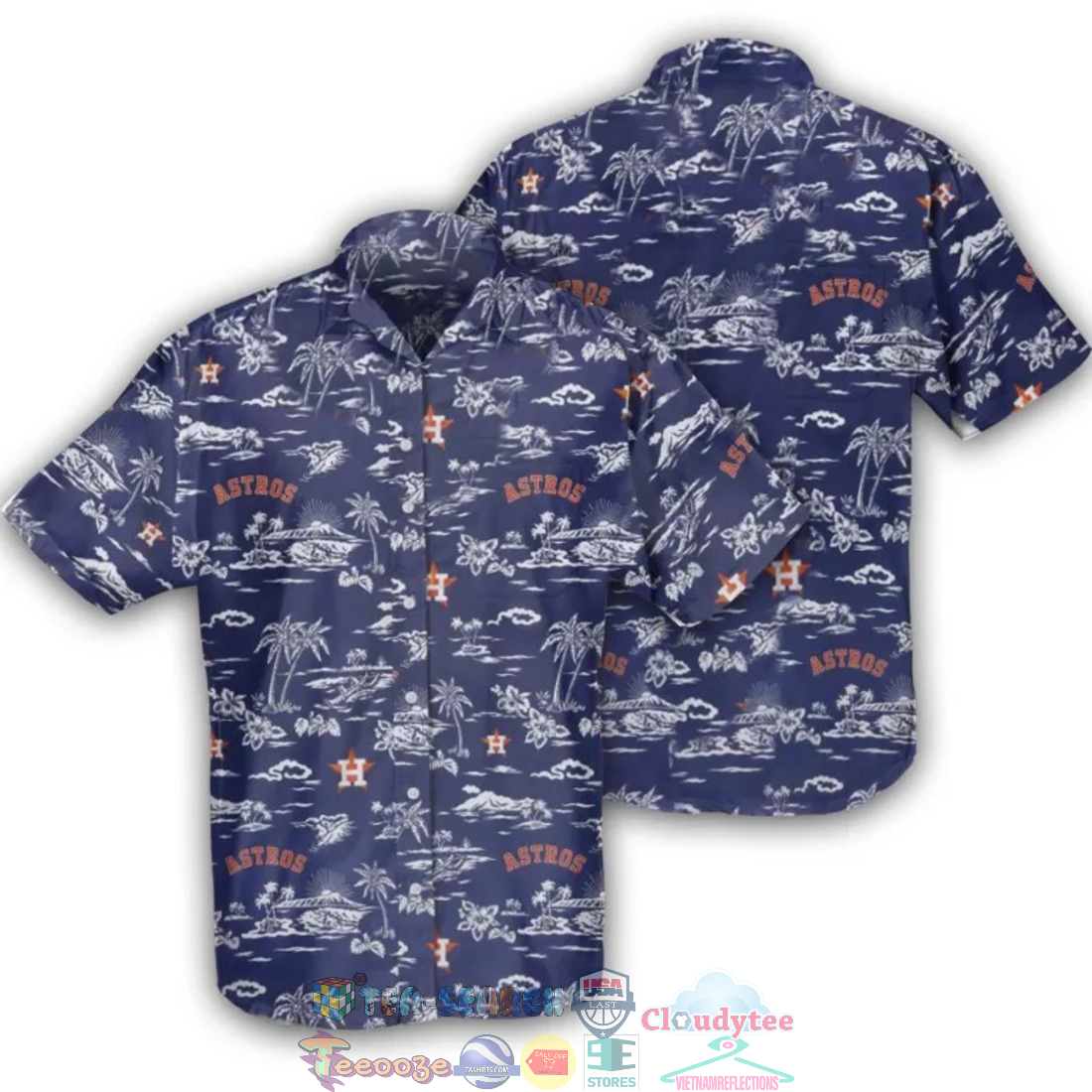 Houston Astros MLB Hibiscus Palm Tree Hawaiian Shirt