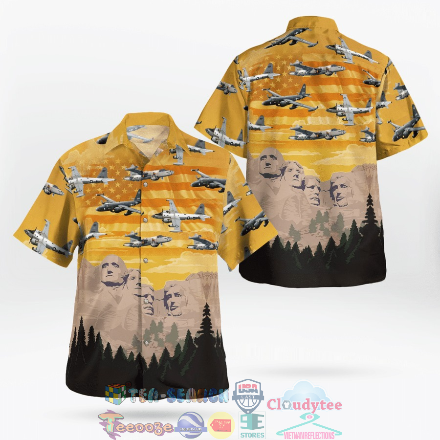 US Navy Lockheed Neptune Mount Rushmore Independence Day Hawaiian Shirt