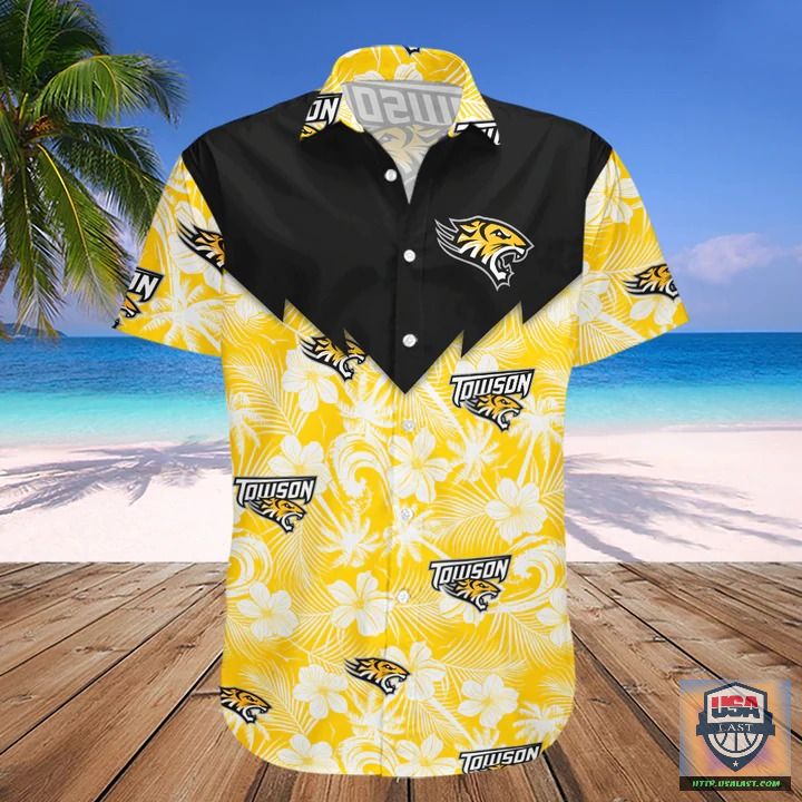 2022 Hot Sale Towson Tigers NCAA Tropical Seamless Hawaiian Shirt