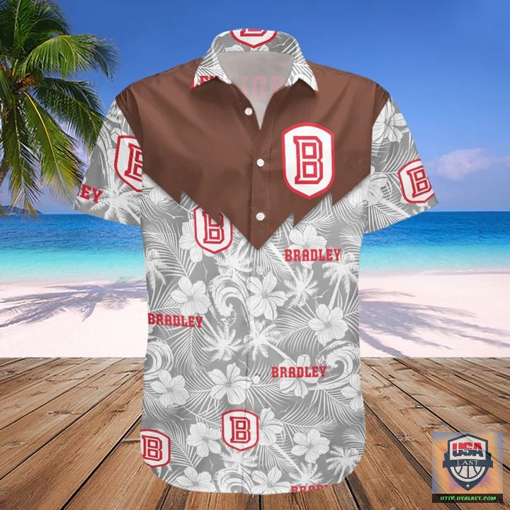 Bradley Braves NCAA Tropical Seamless Hawaiian Shirt