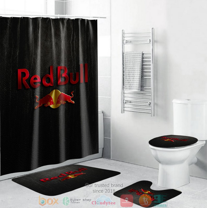 BEST Red Bull Shower curtain bathroom set