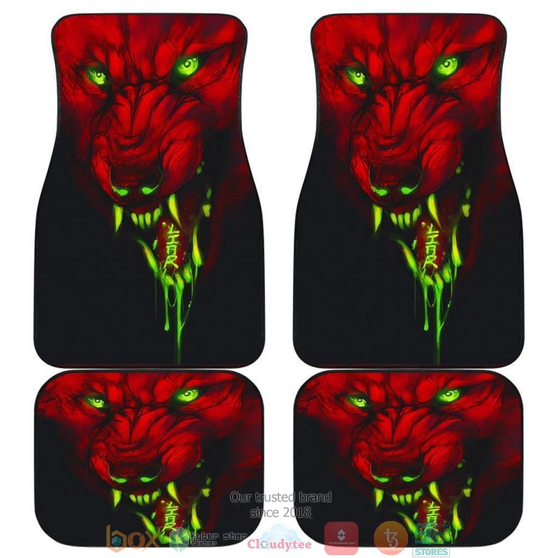 NEW Red Wolf Angry Hunting Car Floor Mats