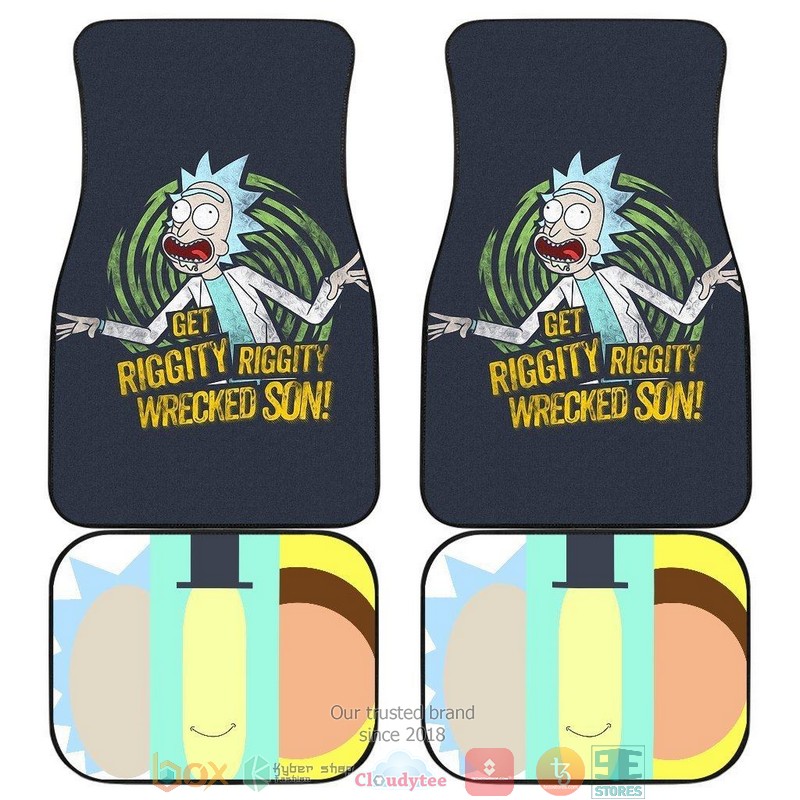 NEW Rick And Morty Get Riggity Wrecked Son Minimal Car Floor Mats