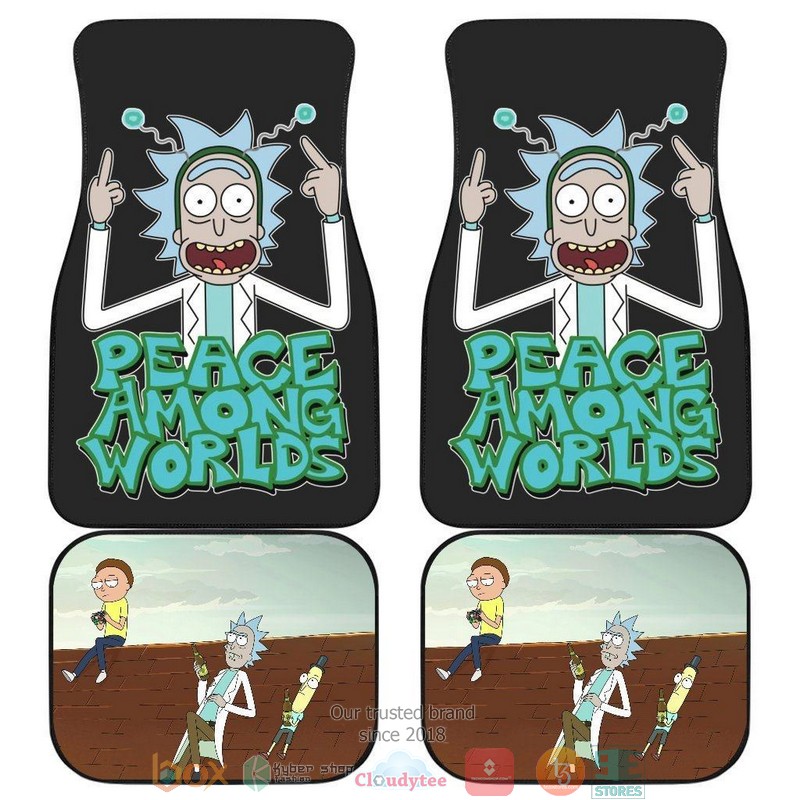 NEW Rick and Morty and Mr Poopybutthole Peace Among Worlds Cartoon Car Floor Mats