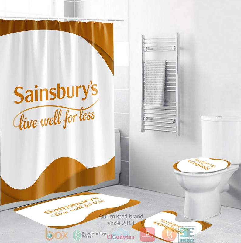 BEST Sainsbury’s Live well for less Shower curtain bathroom set