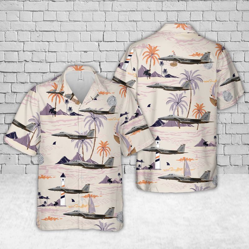 US Air Force McDonnell Douglas F-15C Eagle 84-0027 Of The 493rd Fighter Squadron Hawaiian Shirt