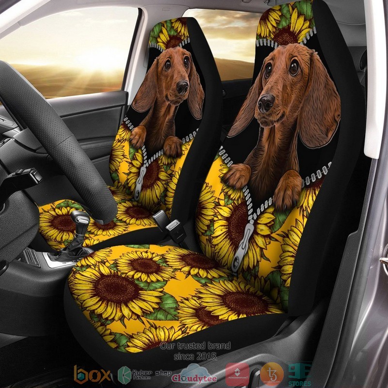 NEW Sunflower Brown Dachshund Car Seat Covers