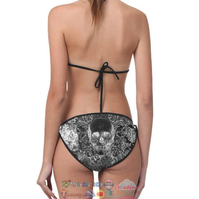 Shabby Chic Skull Two Piece Bikini Set Swimsuit Beach