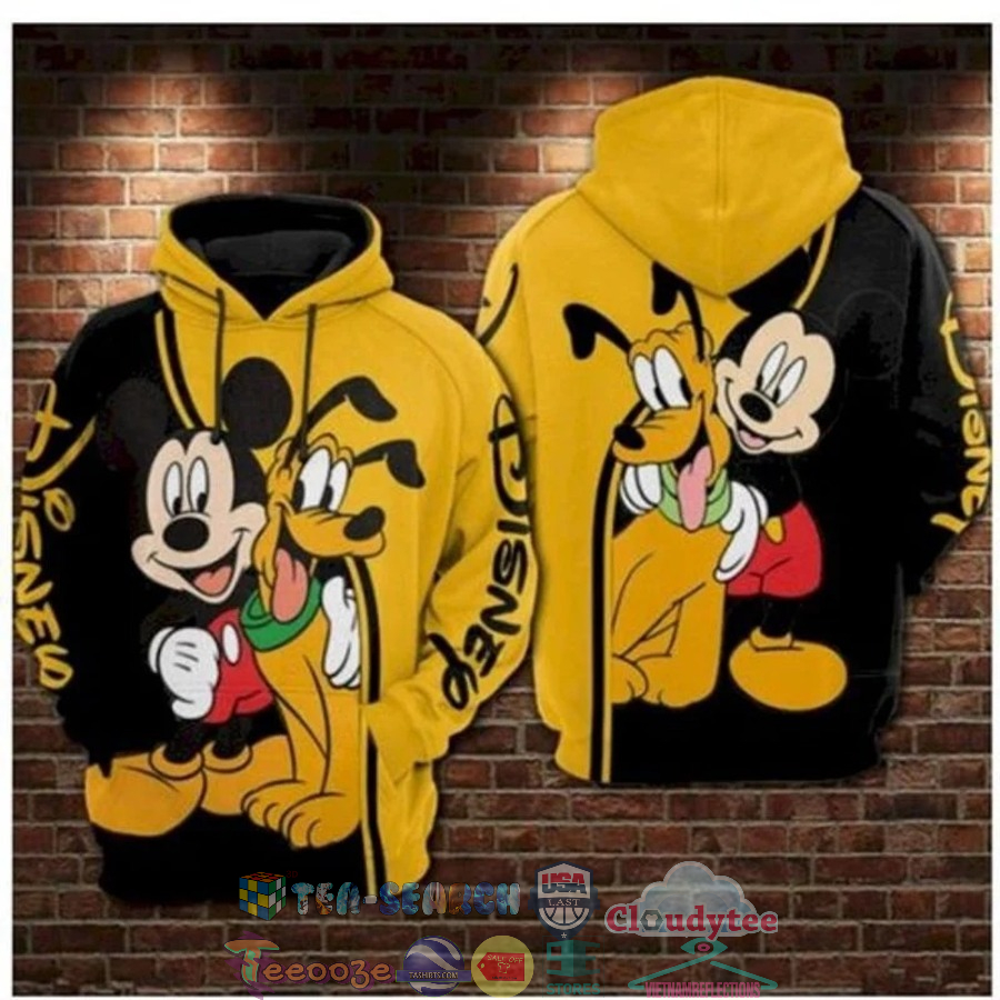 Mickey Mouse And Pluto Disney 3D Hoodie