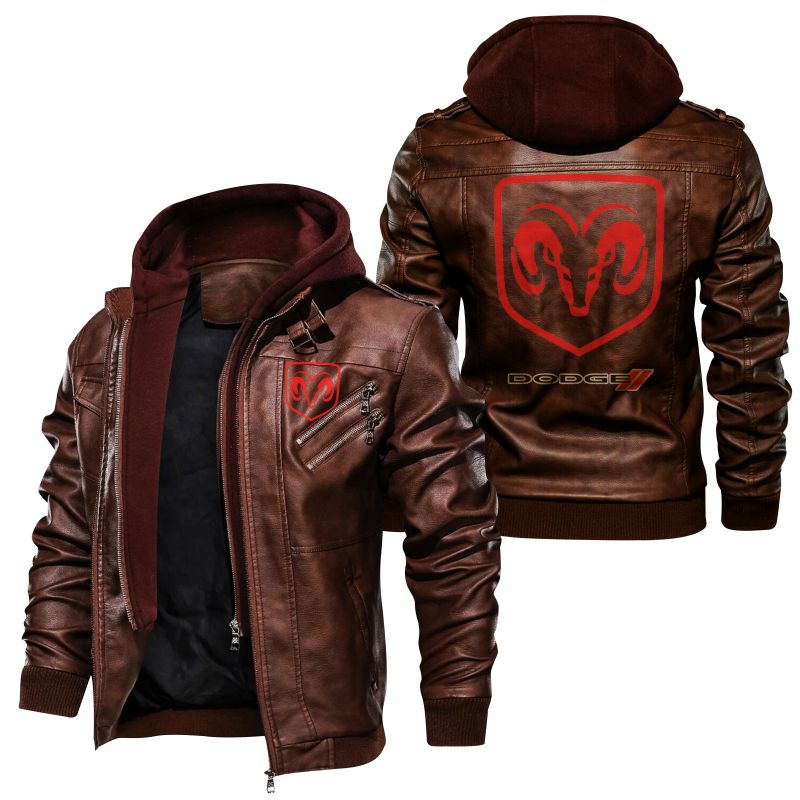 Dodge Ram logo Leather Jacket