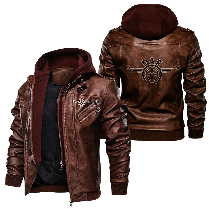 DAF Truck logo Leather Jacket