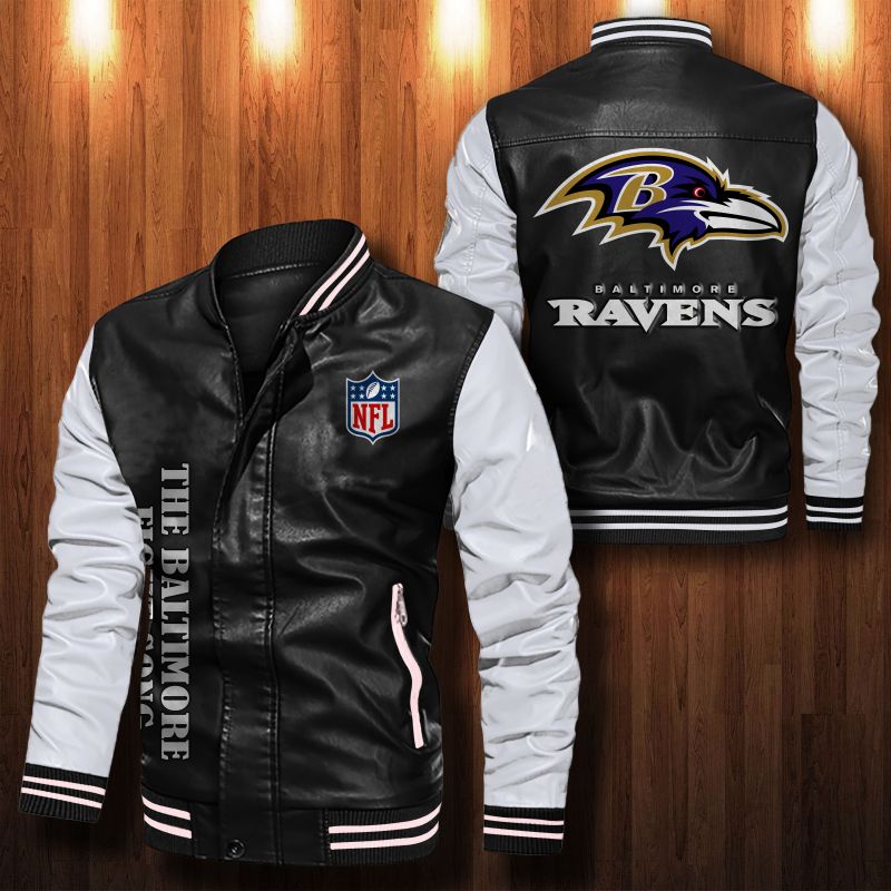 Baltimore Ravens Bomber Leather Jacket