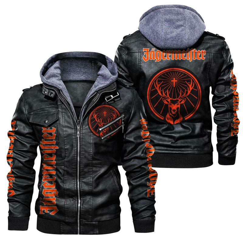 Jagermeister logo Leather Jacket