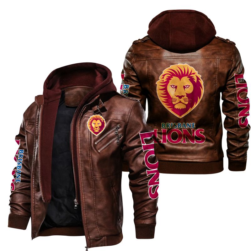 Brisbane Lions Australian Football Club AFL Leather Jacket