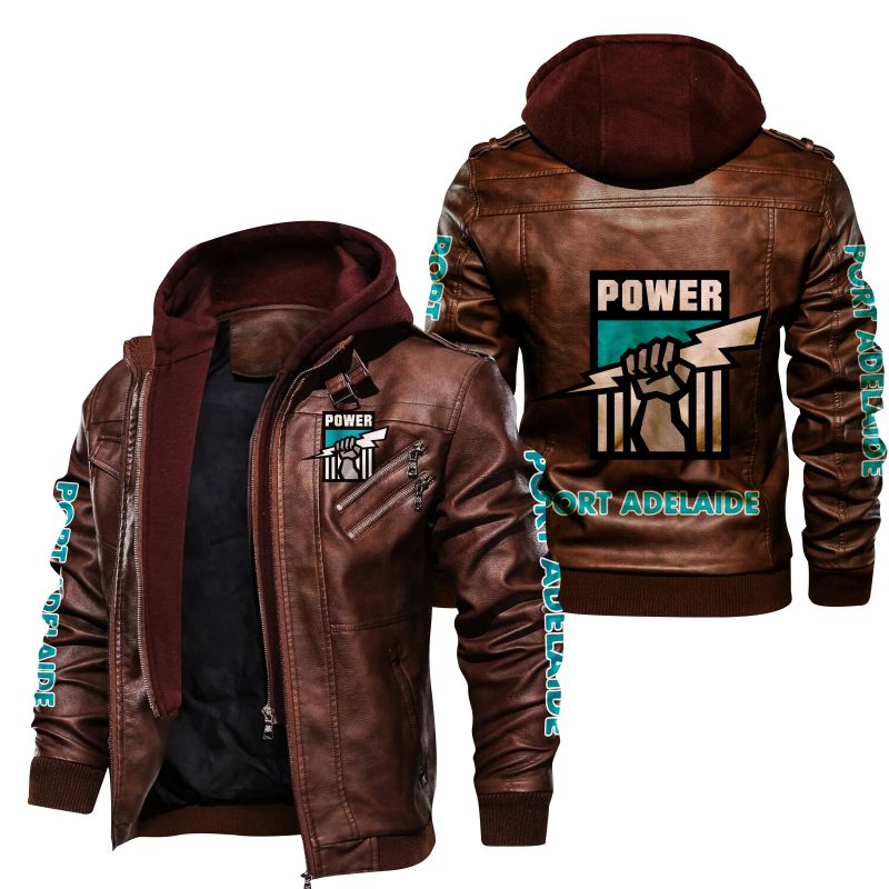 Port Adelaide Power AFL Leather Jacket