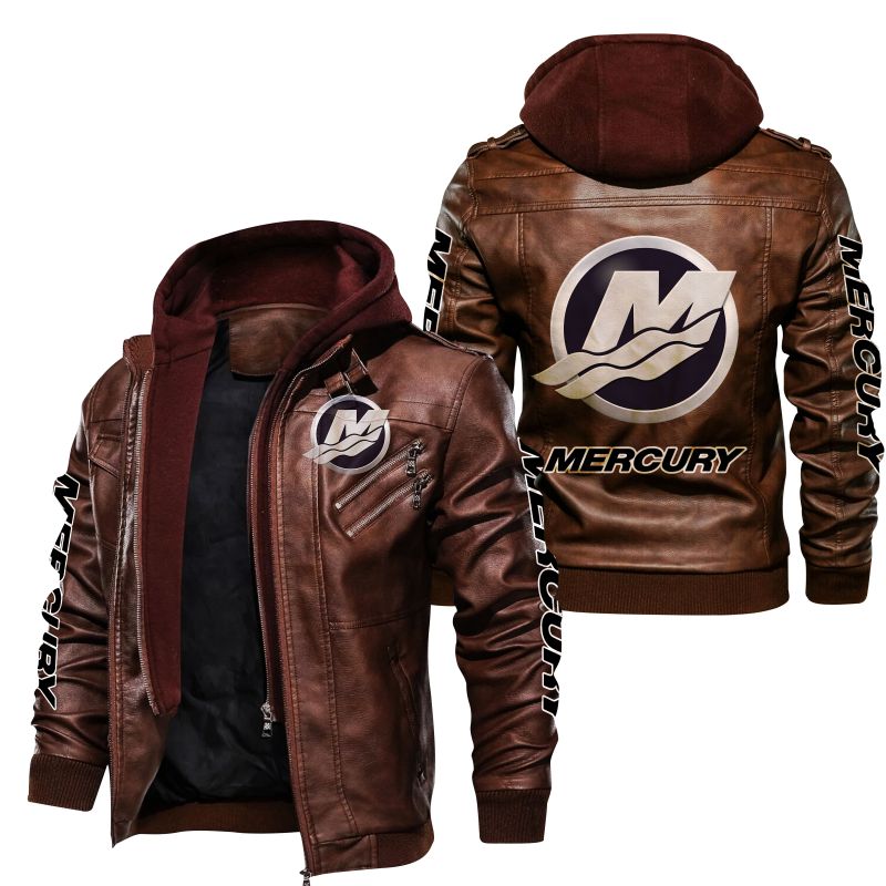 Mercury Marine logo Leather Jacket