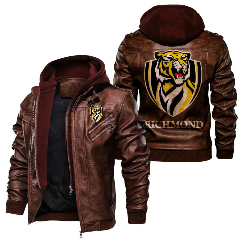 Richmond Football Club Richmond Tigers logo Leather Jacket