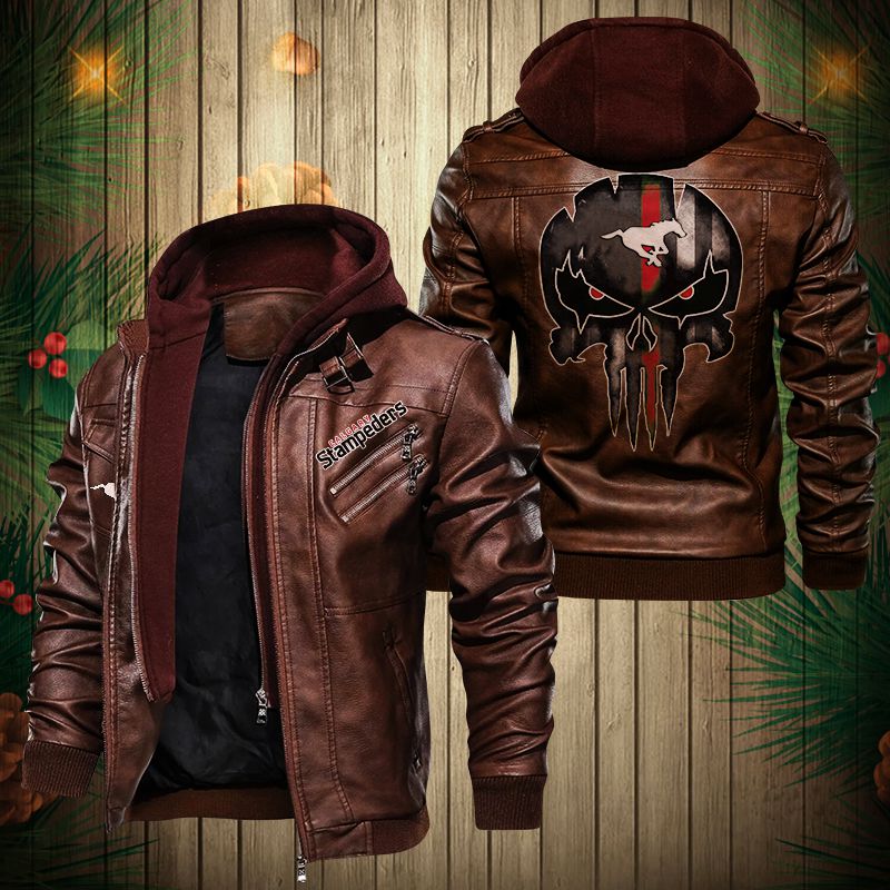 Calgary Stampeders CFL Leather Jacket