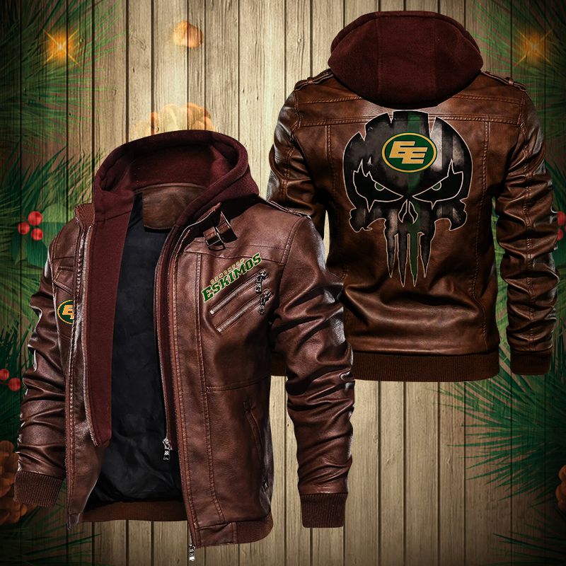 Edmonton Eskimos CFL Leather Jacket