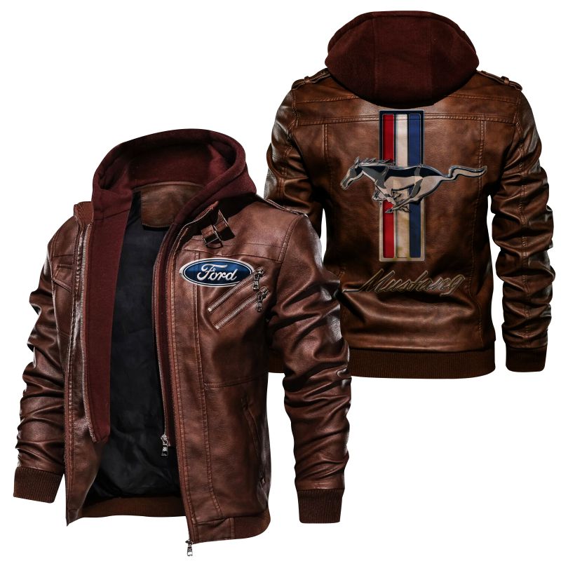 Ford Mustang logo Leather Jacket