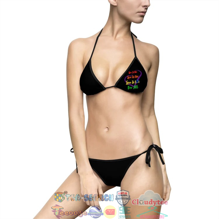 Human Rights LINFA Black Two Piece Bikini Set Swimsuit Beach