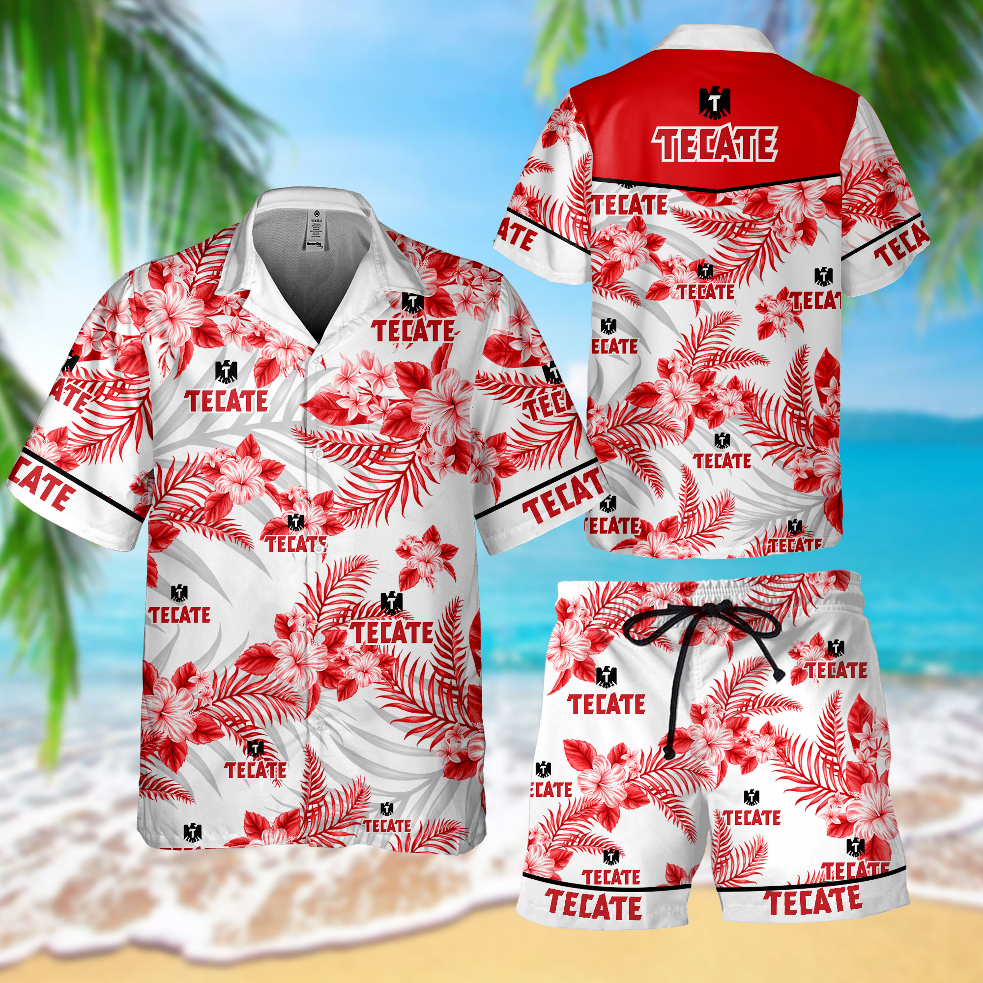 NEW Tecate Hawaii Shirt, Shorts