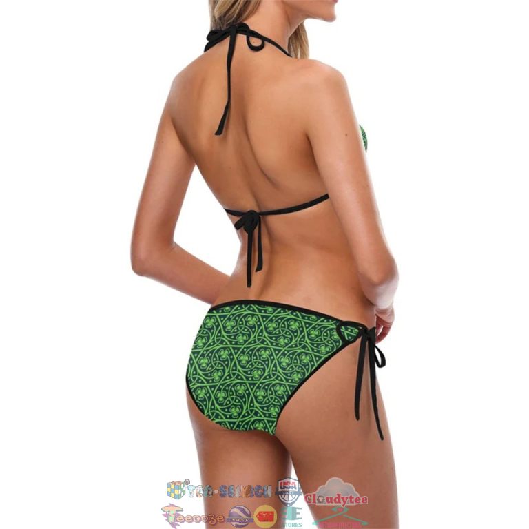 Shamrock Themed Print Two Piece Bikini Set Swimsuit Beach