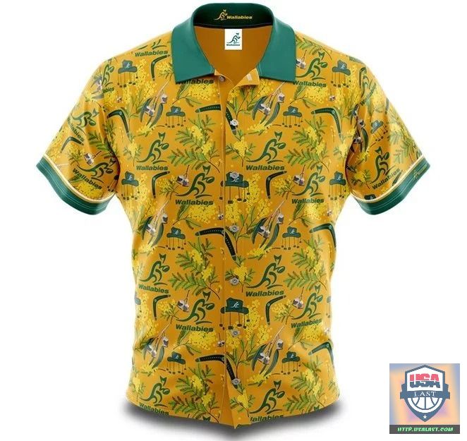 Good Quality Australian Wallabies Rugby Union Tropical Hawaiian Shirt