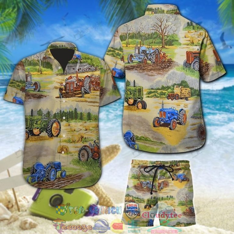 Farm Tractor Hawaiian Shirt And Shorts