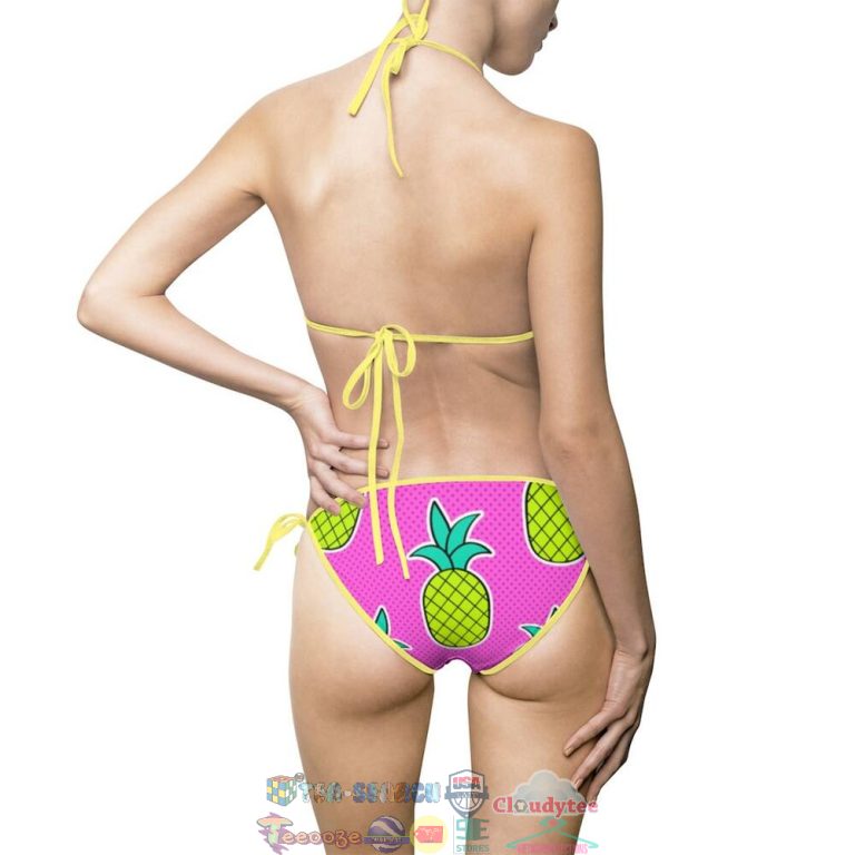 Pineapple Pink Two Piece Bikini Set Swimsuit Beach